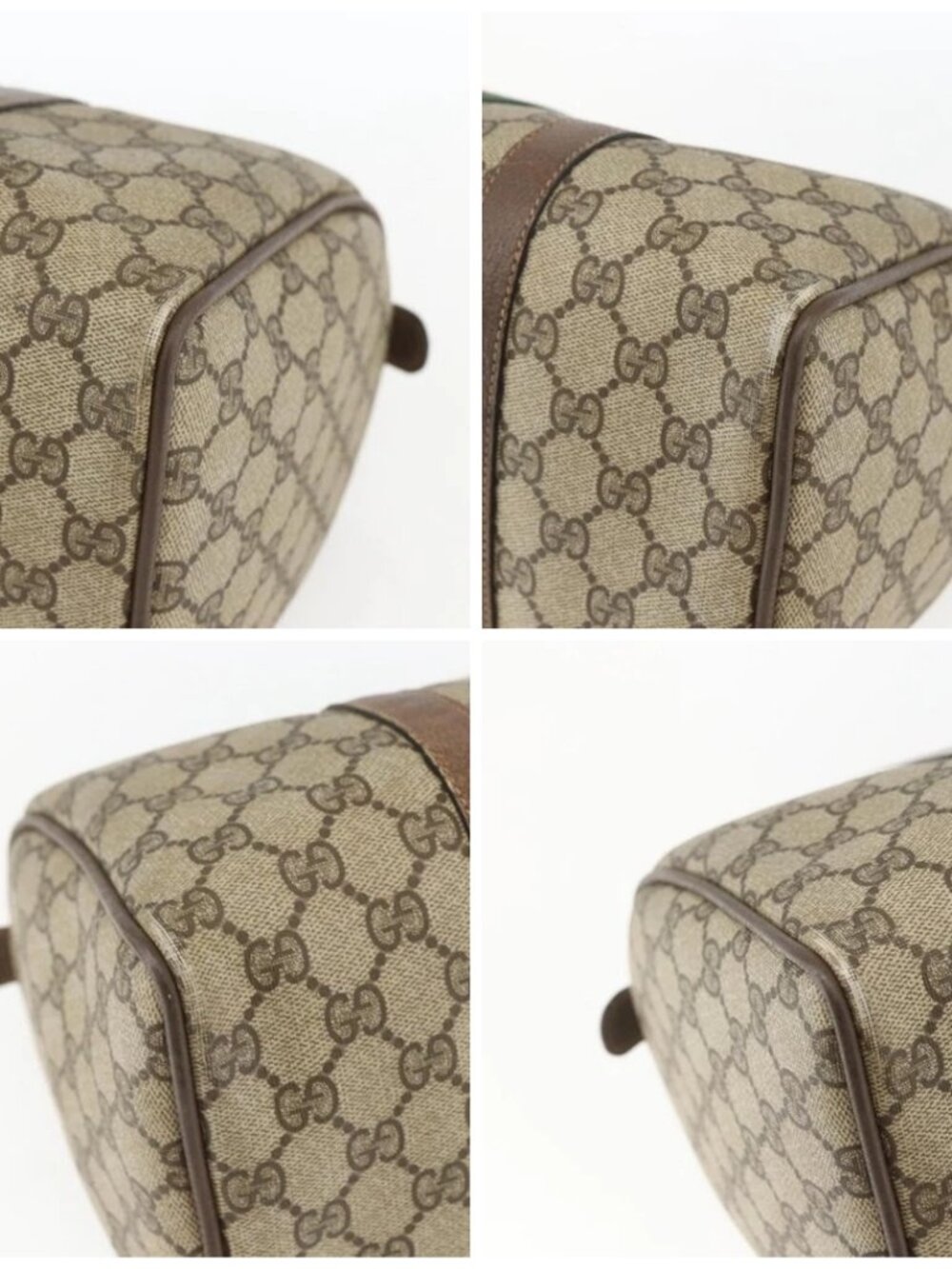 GUCCI GG Supreme Web Sherry Line Boston Bag PVC Beige Gold 39 02 007 Auth 165215 - Picture 16 of 16